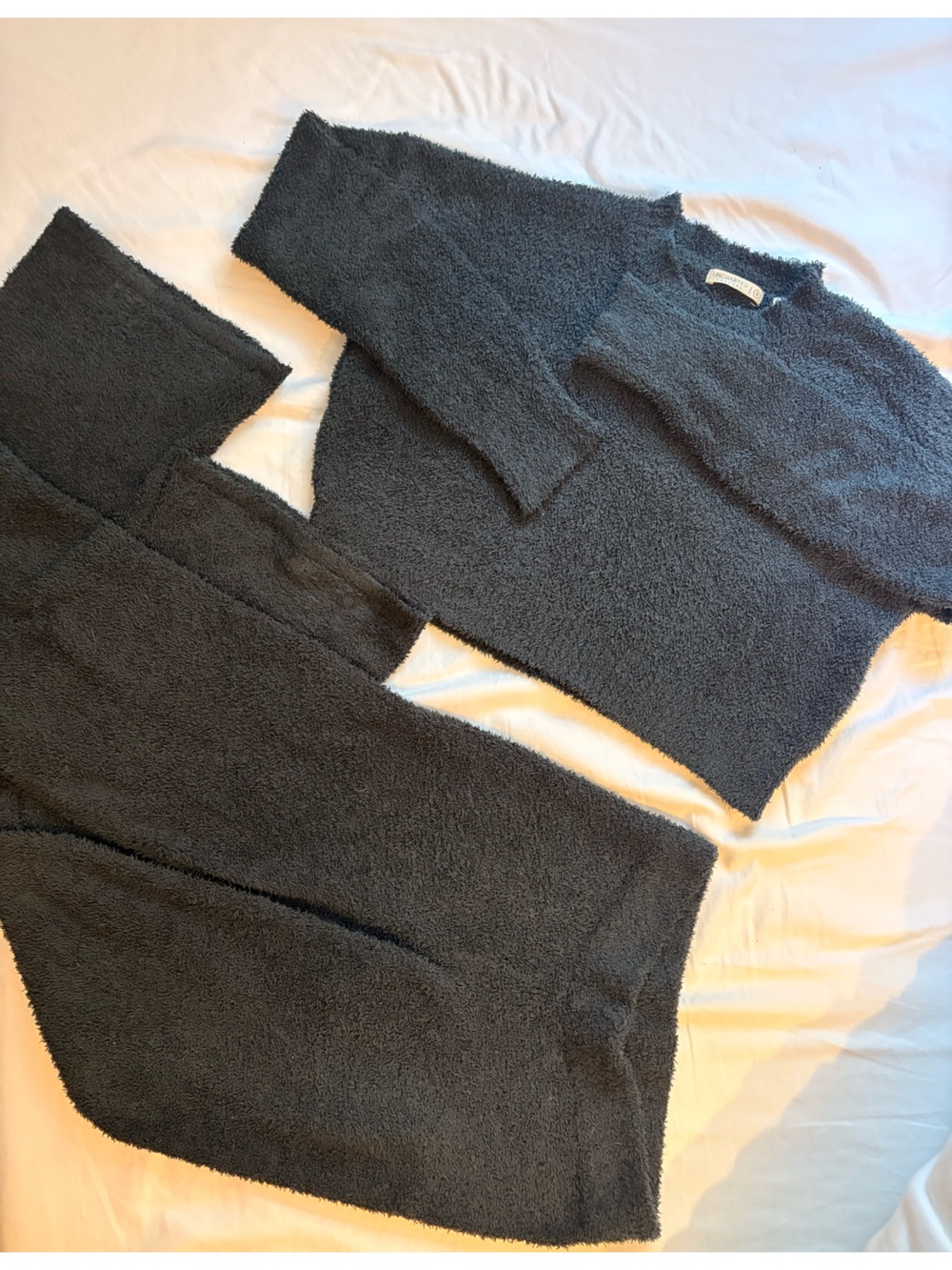 Women’s Cozy Long-Sleeve sweater - pants set Charcoal Gray